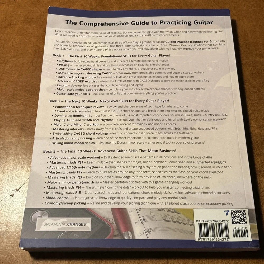 Guided Practice Routines for Guitar – Complete Three Books Levi Clay 10 Week